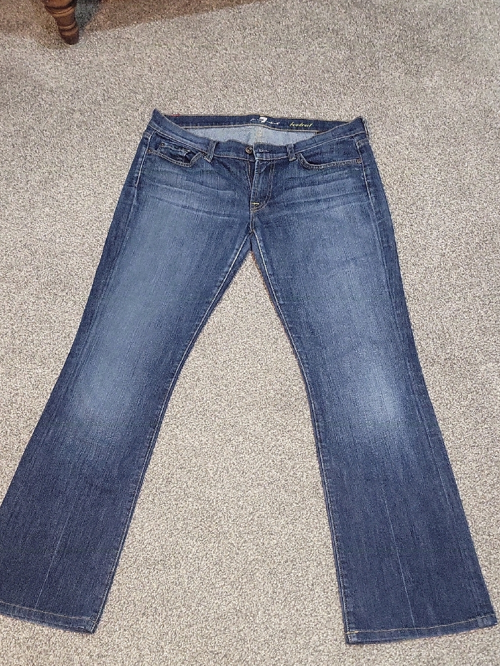 7 For All Mankind Dark Blue Flare Jeans